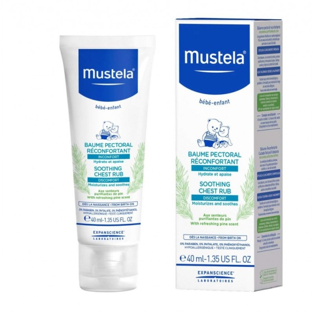Mustela Soothing Chest Rub Κρέμα εντριβής στήθους 40ml