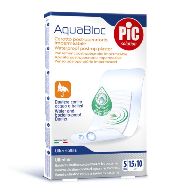 Pic Solution Aquabloc Αδιάβροχο, Αυτοκόλλητο Επίθεμα 15x10cm 5 Τεμάχια