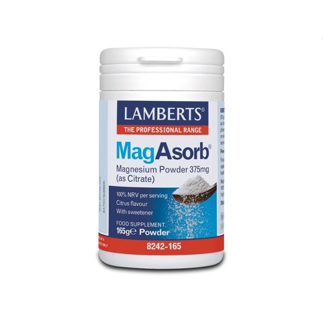 Lamberts MagAsorb Powder, Μαγνήσιο σε Μορφή Κιτρικού Άλατος 165g