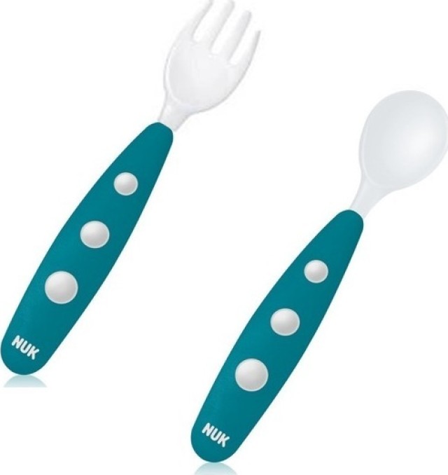 NUK Mini Cutlery Set Easy Learning Εκπαιδευτικό Σετ Κουτάλι-Πιρούνι Χρώμα Μπλε