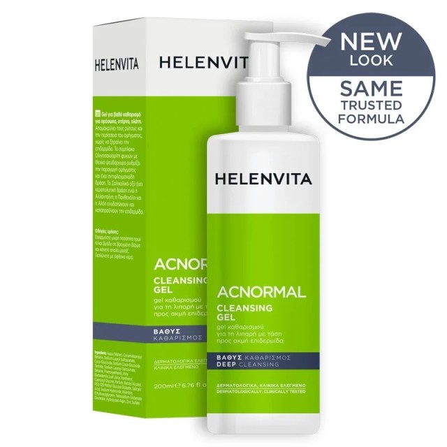 Helenvita ACNormal Cleansing Gel, Καθαριστικό Ζελ Προσώπου για Λιπαρές Επιδερμίδες 400ml