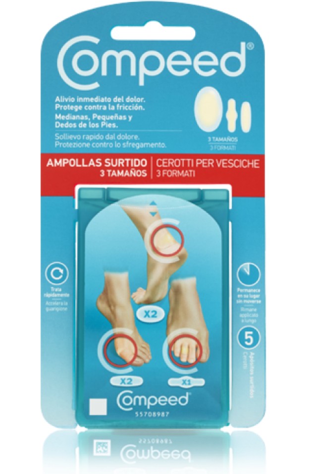 Compeed Επιθέματα για Φουσκάλες 5 Τεμάχια, 3 Διαφορετικά Μεγέθη