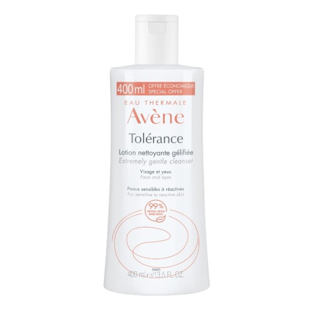 Avene Tolerance Lotion Nettoyante Gelifiee Λοσιόν Καθαρισμού Μακιγιάζ για Αντιδραστικό Ευαίσθητο Δέρμα, 400ml