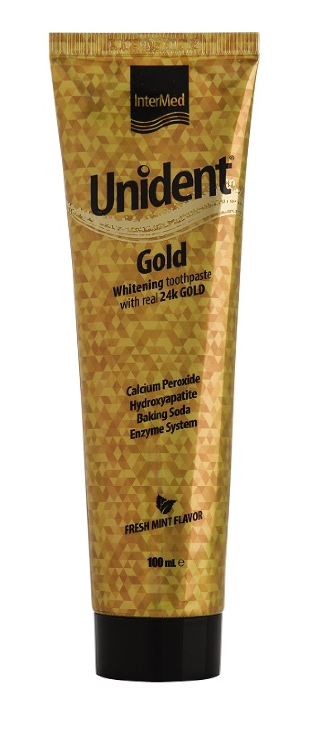 Intermed Unident Gold Toothpaste Λευκαντική Οδοντόκρεμα 100ml
