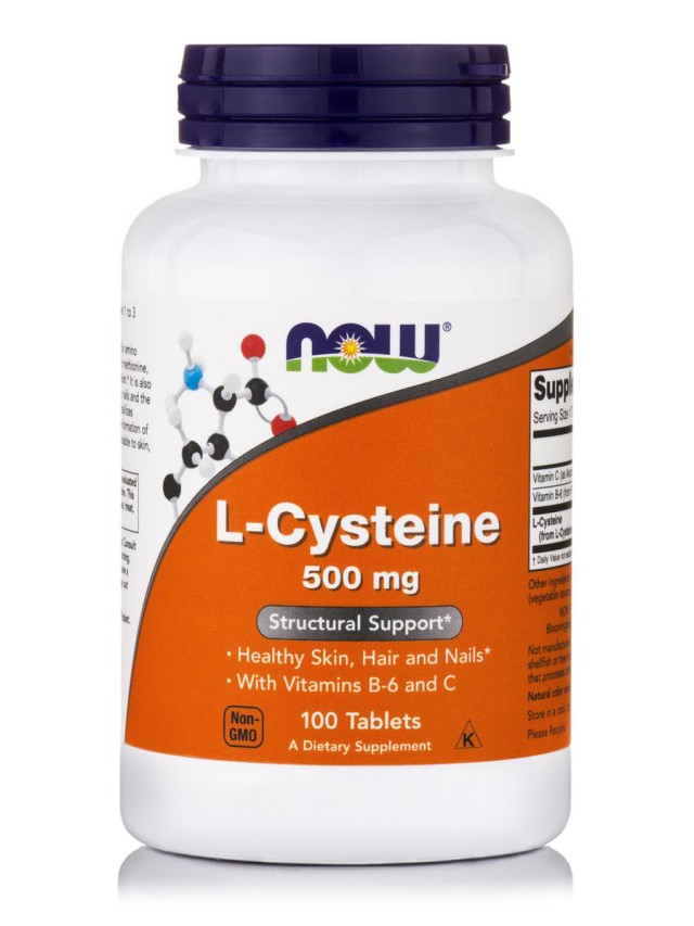Now Foods L-Cysteine 500 mg, Συμπλήρωμα Διατροφής 100 Ταμπλέτες