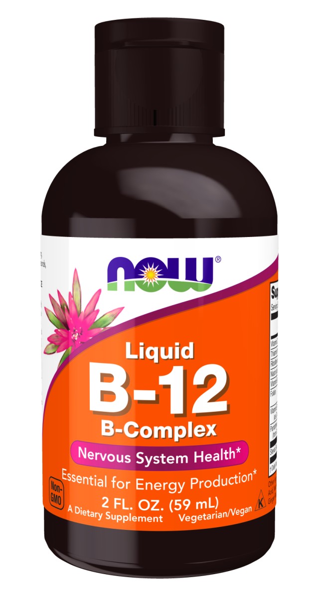 Now Foods Liquid B-12, B-Complex, Συμπλήρωμα Διατροφής 59ml