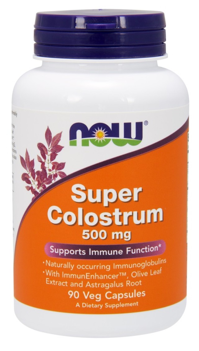 Now Foods Super Colostrum 500mg, Συμπλήρωμα Διατροφής 90 Φυτικές Κάψουλες