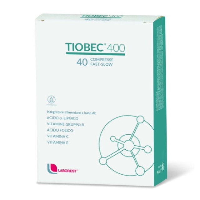 Tiobec 400 Συμπλήρωμα Διατροφής για το οξειδωτικό στρες και τις Χρόνιες Νευροπάθειες  40 δισκία