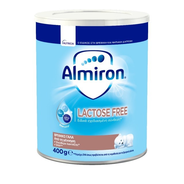  Almiron LF 400gr.Για βρέφη τα οποία παρουσιάζουν δυσανεξία στην λακτόζη ή εμφανίζουν διάρροια.