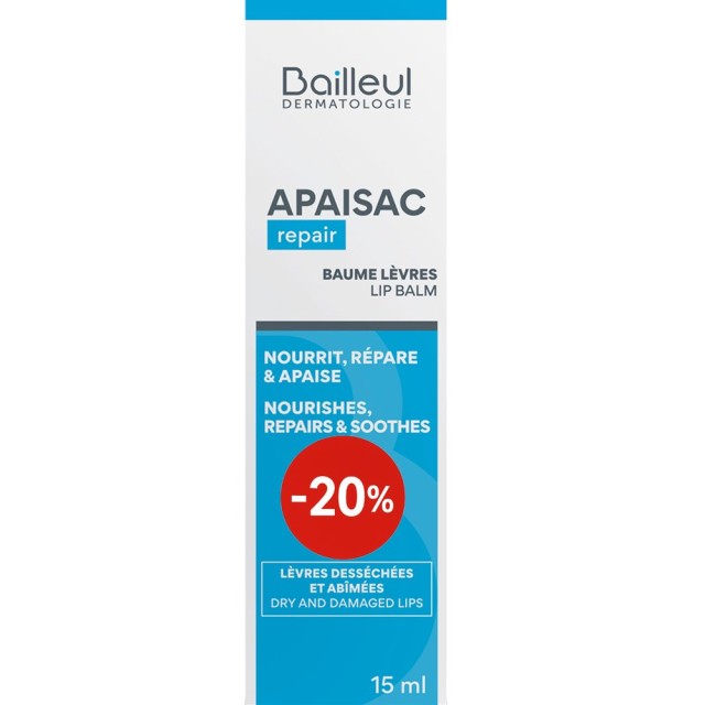 Biorga Apaisac Baume Levres Promo -20% Επανορθωτικό Lipbalm, 15ml