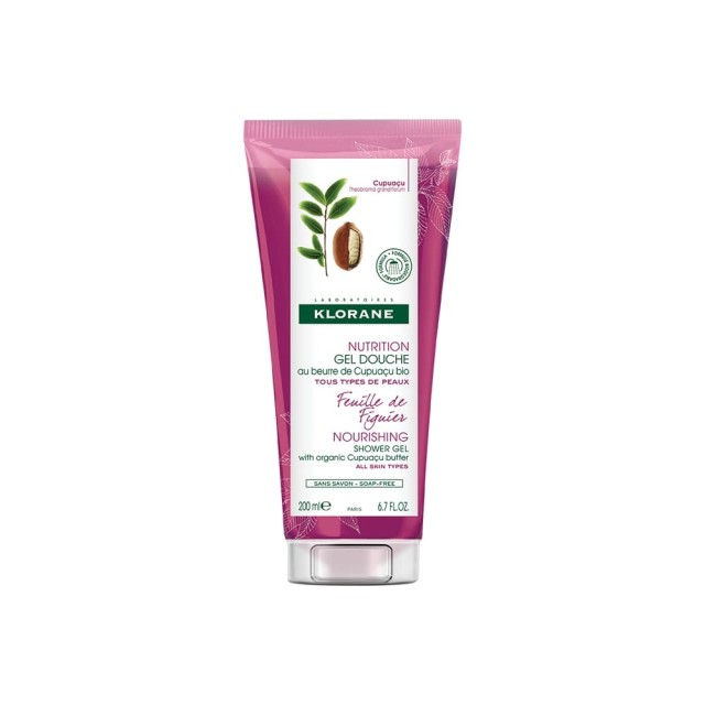 Klorane Cupuacu Gel Douche Feuille de Figuier Αφρόλουτρο Aιθέριο Έλαιο Σύκου 200ml