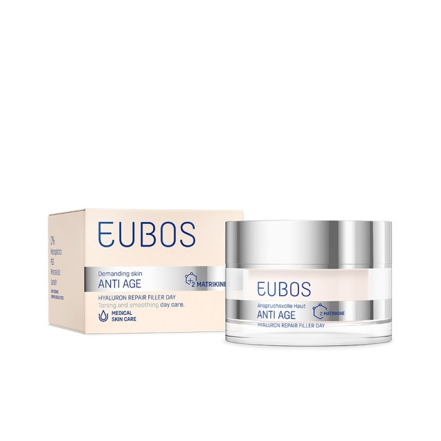 Eubos Anti Age Hyaluron Repair Filler Day, Κρέμα Αντιρυτιδική & Ενυδατική με Υαλουρονικό 50ml