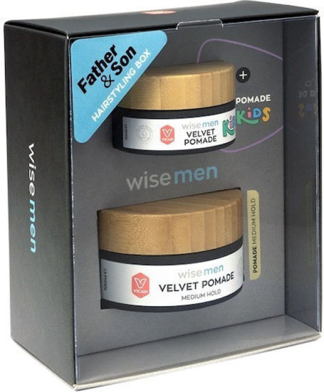 Vican Promo Wise Men Father & Son Hairstyling  Velvet Pomade Medium Hold Ανδρική Πομάδα 100ml & Δώρο Kids Velvet Pomade Παιδική Πομάδα 30ml