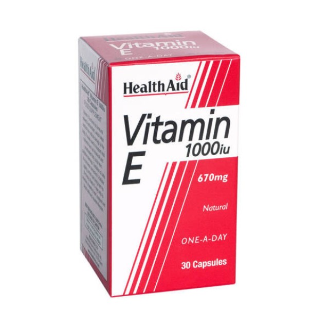 Health Aid Vitamin E 1000 i.u., Φυσική Βιταμίνη Ε 670mg με Αντιοξειδωτική Δράση 30 Κάψουλες
