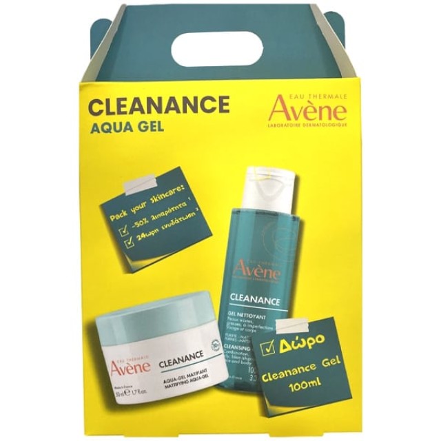Avene Promo Cleanance  Aqua Gel Cream Ενυδατική Κρέμα- Gel για Δέρμα Μεικτό προς Λιπαρό 50ml & Cleanance Gel Καθαρισμού Προσώπου 100ml