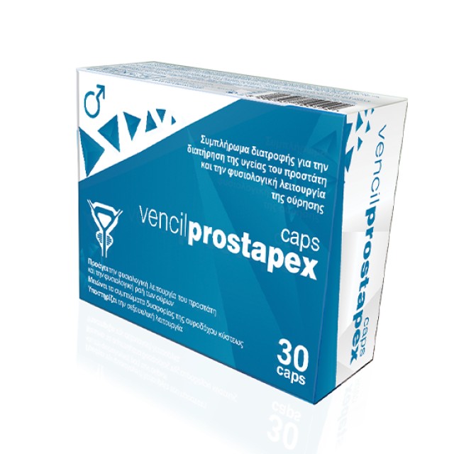 Vencil Prostapex Συμπλήρωμα διατροφής για την Διατήρηση της Υγείας του Προστάτη και την Φυσιολογική Λειτουργία της Ούρησης 30 Κάψουλες