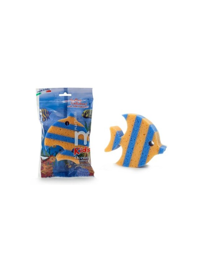 Martini Massage Kids Oceano Collection, Σφουγγάρι με Σχέδιο Ψάρι, Πορτοκαλί 1 Τεμάχιο
