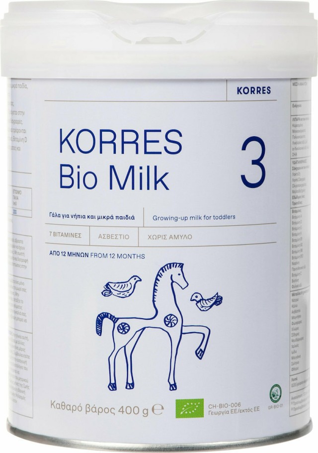 Korres Bio Milk 3 Βιολογικό Γάλα για Νήπια & Μικρά Παιδιά, Από 12 Μήνων 400gr