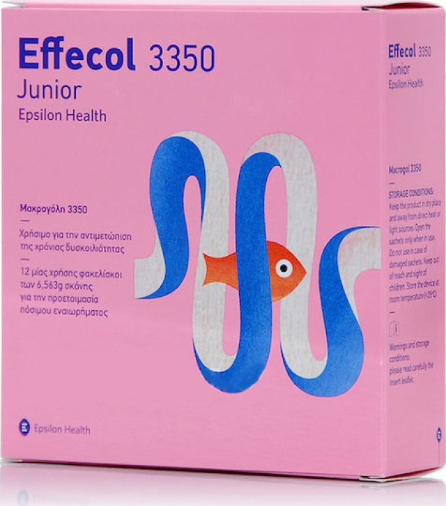 Effecol Junior Macrogol 3350, Για την Αντιμετώπιση Παιδικής/Εφηβικής Δυσκοιλιότητας 12 Φακελίσκοι