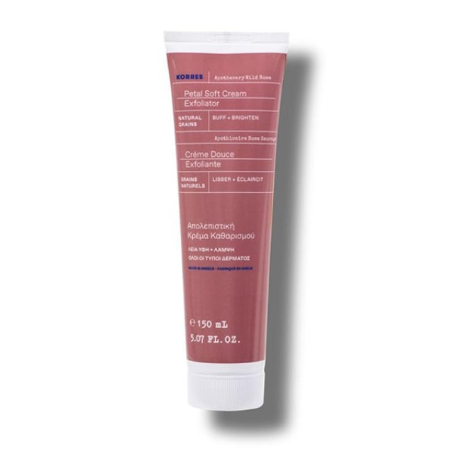 Korres Apothecary Wild Rose Petal Soft Cream Exfoliator,  Άγριο Τριαντάφυλλο Απολεπιστική Κρέμα Καθαρισμού 150ml