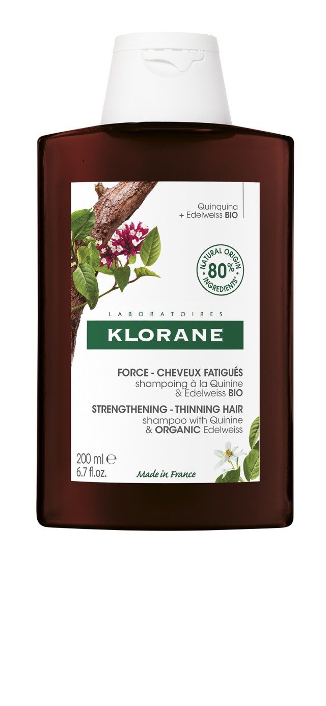 Klorane Quinine Σαμπουάν για Ενδυνάμωση & Τριχόπτωση με Κινίνη και Βιολογικό Εντελβάις 200ml