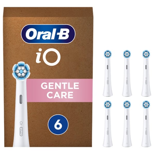 Oral-B iO Gentle Care Ανταλλακτικές Κεφαλές, Χρώμα Άσπρο 6 Τεμάχια