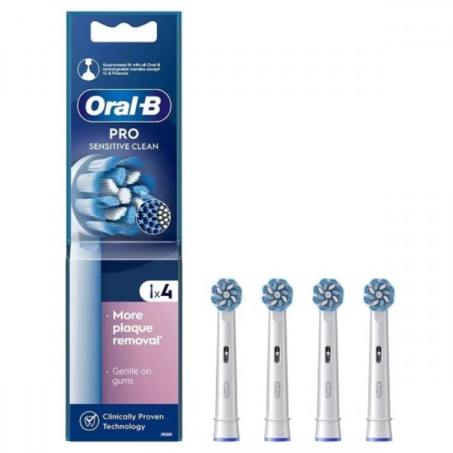 Oral-B Pro Sensitive Clean Ανταλλακτικές Κεφαλές Ηλεκτρικής Οδοντόβουρτσας 4τεμ