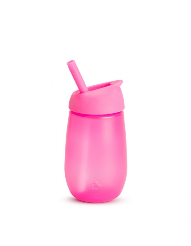 Munchkin Simple Clean Straw Cup 12m+, Κύπελλο με Καλαμάκι, Χρώμα Ροζ 296ml 