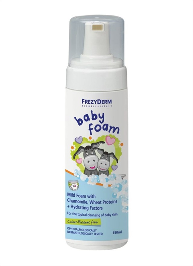 Frezyderm Baby Foam Απαλός Αφρός Με Χαμομήλι Πρωτεϊνες Σιταριού & Ενυδατικά Συστατικά 150ml