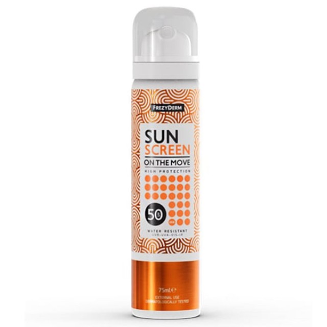 Frezyderm Sun Screen On The Move SPF50 Αντηλιακό Super Fine Mist Υψηλής Προστασίας 75ml