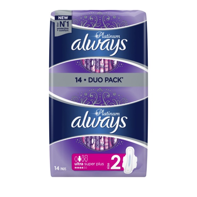 Always Platinum Super Plus Size 2 14 Σερβιέτες