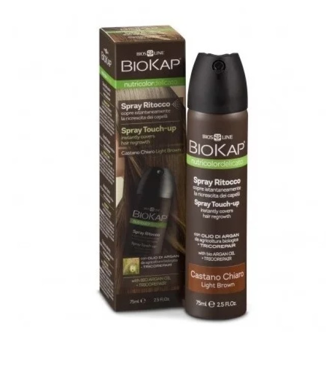 Biokap Touch Up Spray Dark Brown,Σπρέυ Κάληψης Λευκών Χρώμα Σκουρό Καστανό 75ml