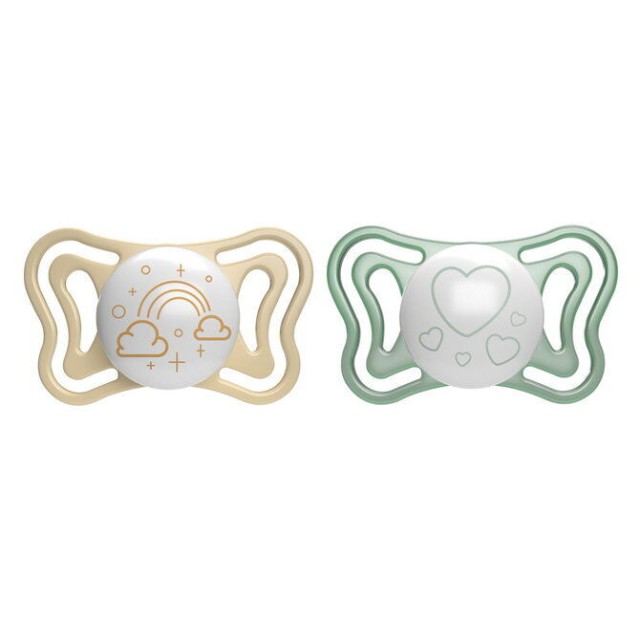 Chicco PhysioForma Light 2-6m Πιπίλες Σιλικόνης, Χρώμα Πράσινο & Κίτρινο 2 Τεμάχια