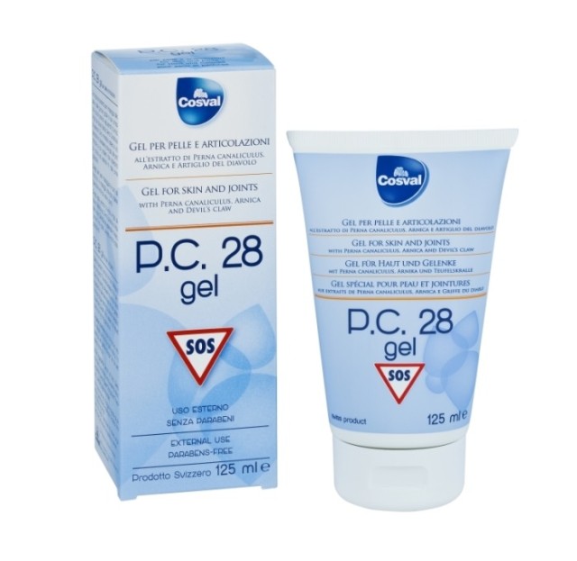 Cosval P.C. 28 Gel 125ml. Παυσίπονο με αρπαγόφυτο, παρθένιο, λυγαριά, perna canaliculus