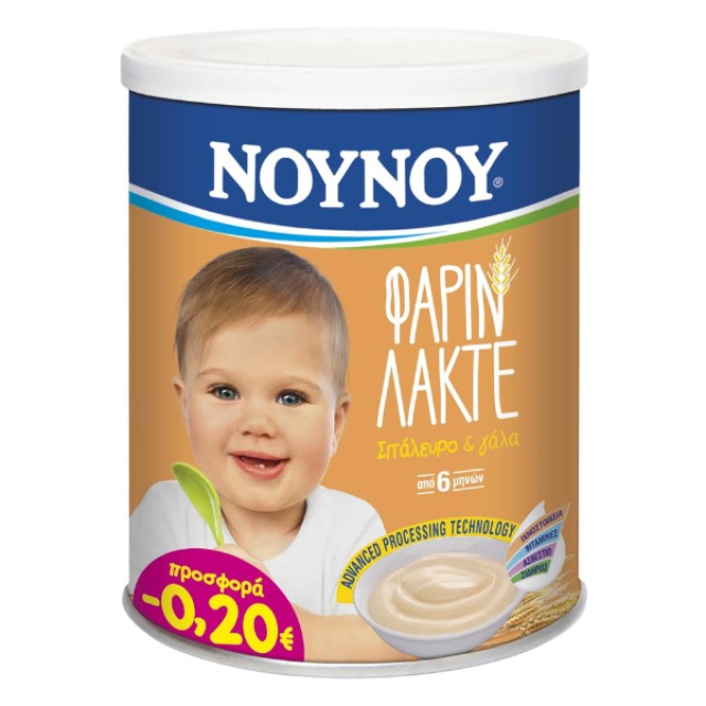 ΝΟΥΝΟΥ Φαρίν Λακτέ Με Σιτάλευρο Και Γάλα 300gr 6m+