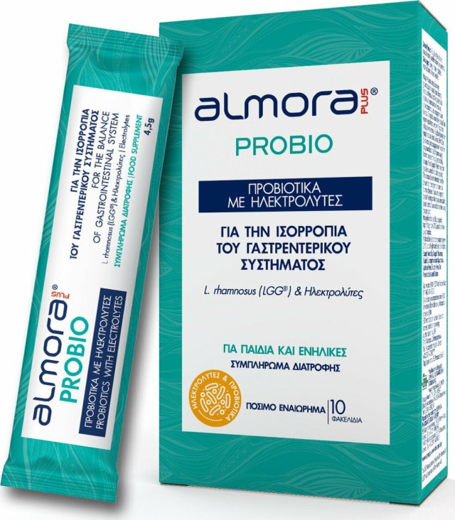 Almora Plus Probio Προβιοτικά με Ηλεκτρολύτες Πόσιμο Εναιώρημα x 10 Φακελίδια 