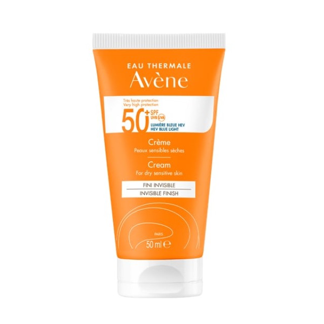 Avene Eau Thermale Cream SPF50+ Αντιηλιακή Κρέμα Προσώπου για Ξήρο Ευαίσθητο Δέρμα 50ml