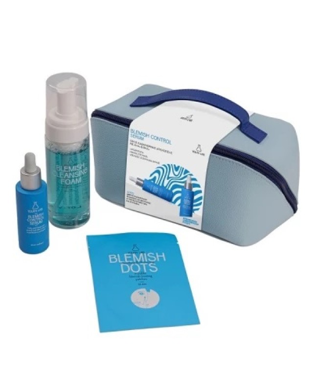 Youth Lab Promo Blemish Control Serum Ορός Καθημερινής Απολέπισης 30ml & Δώρο Αφρός Καθαρισμού 150ml & Τοπικά Επιθέματα για Σπυράκια 32τμχ σε Γαλάζιο Νεσεσέρ