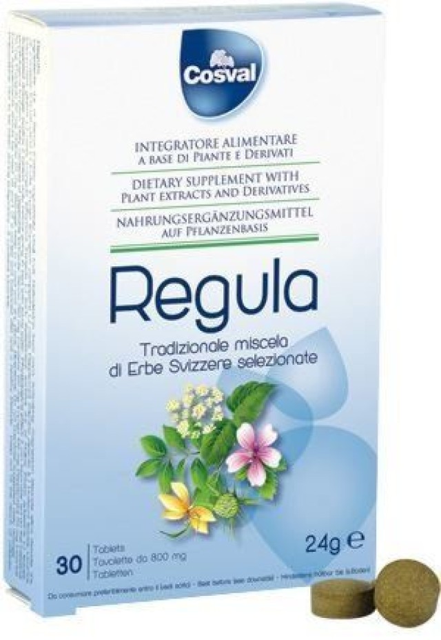 Cosval Regula 30tabs. Μείγμα βοτάνων με καθαρτική δράση