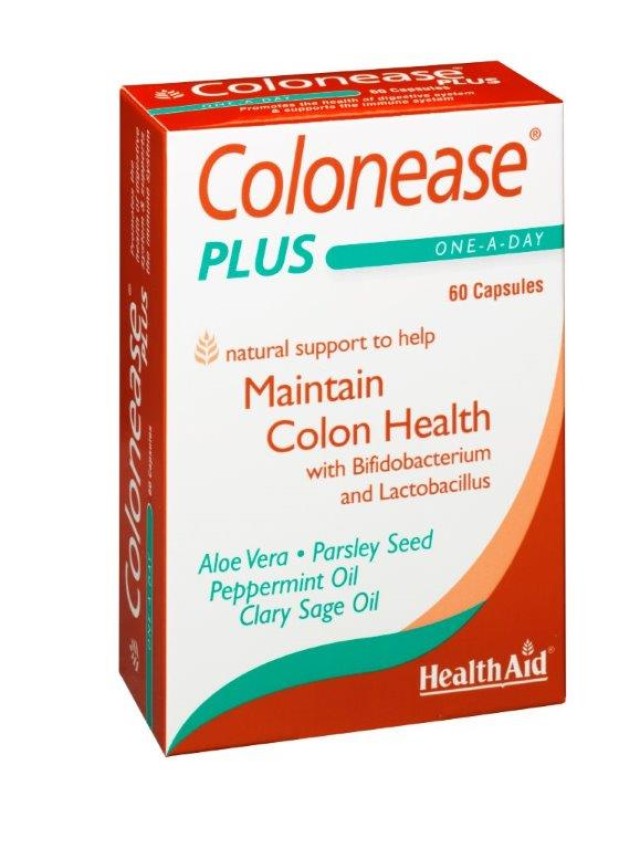Health Aid Colonease Plus, Προβιοτικά με Αλόη & Φυτικά Έλαια 60 Κάψουλες