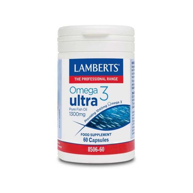 Lamberts Omega 3 Ultra, Ιχθυέλαιο των 1300mg – Παρέχει 1040mg Ω3 Λιπαρών Οξέων 60caps