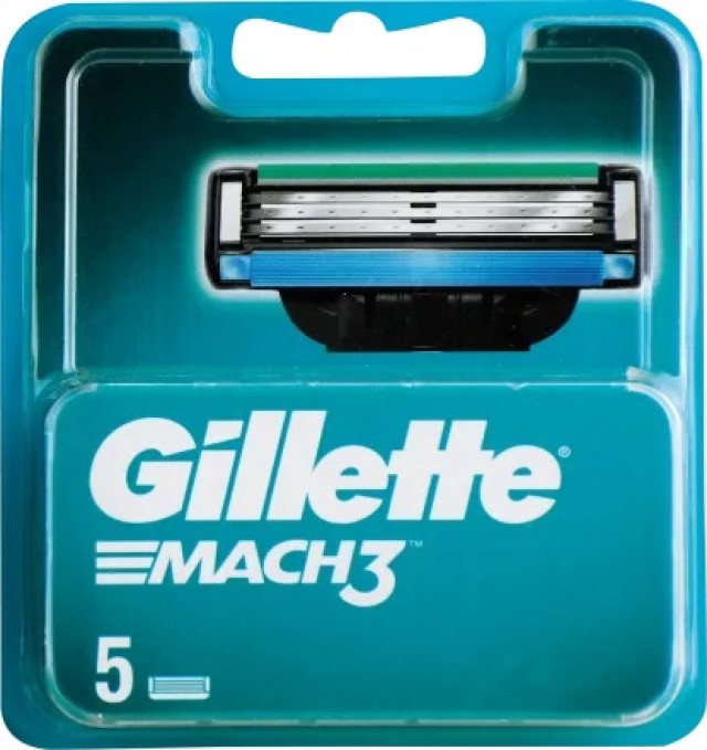 Gillette Mach3 Ανταλλακτικά Ξυριστικής Μηχανής 5 Τεμάχια