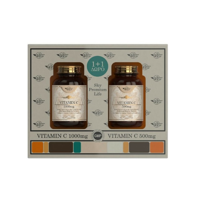 Sky Premium Life Promo Vitamin C 1000mg, 60tabs & Δώρο Vitamin C 500mg, 60tabs