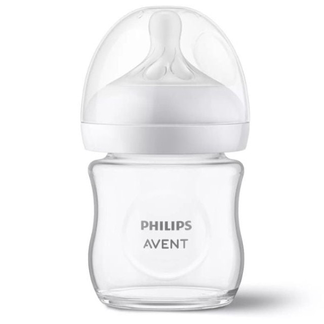 Philips Avent Natural Response Θηλή Σιλικόνης 0m+ Mπιμπερό Γυάλινο 120ml