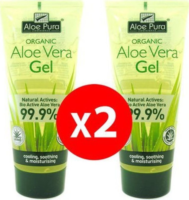 Optima Organic Aloe Vera Gel Αποκατάσταση του Ξηρού και Κατεστραμμένου Δέρματος 2x200ml (-50% στο 2ο προϊόν)