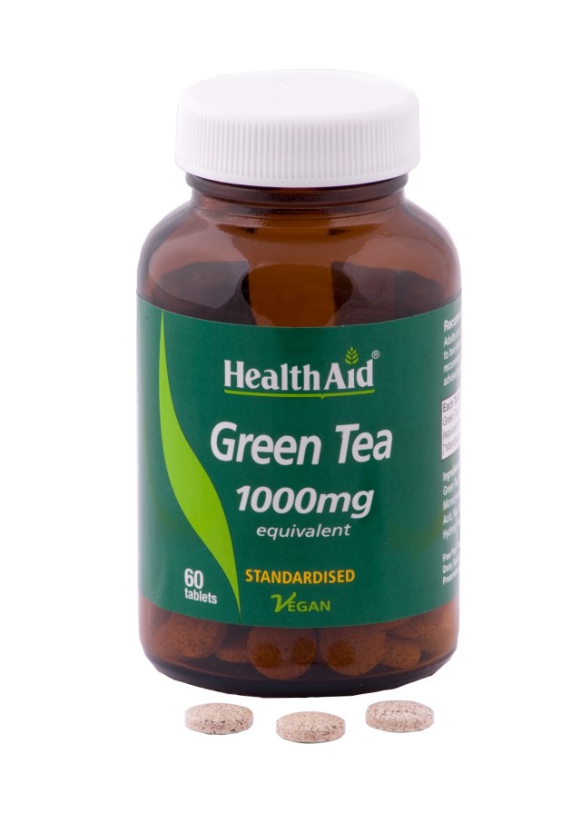 Health Aid Green Tea Tabs 1000mg, Συμπληρώμα  Δίαιτας 60 Ταμπλέτες