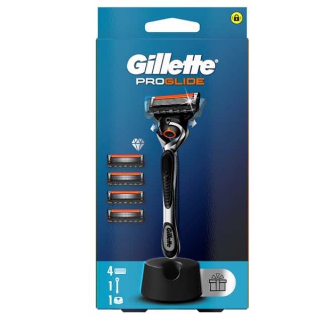 Gillette ProGlide Ξυριστική Μηχανή & Ανταλλακτικές Κεφαλές 5τεμ & Δώρο η Βάση Στήριξης
