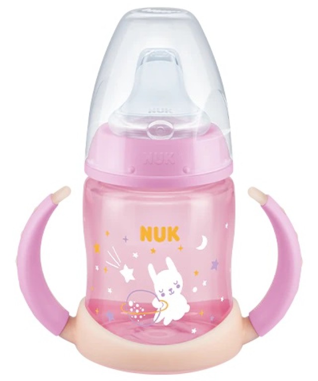 NUK Learner Bottle Night Μπιμπερό Εκπαίδευσης Νυκτός με Ρύγχος Σιλικόνης 6-18m, Χρώμα Ρόζ 150ml