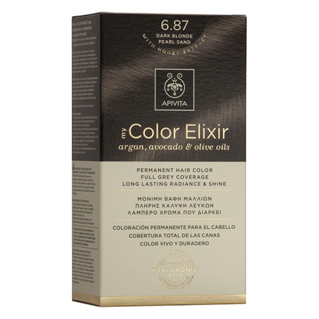 Apivita Βαφή Μαλλιών My Color Elixir Ξανθό Σκούρο Περλέ Μπεζ/Dark Blonde Pearl Sand No 6.87