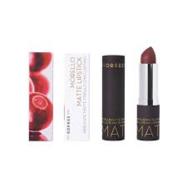 Korres Morello Matte Lipstick 55 Burgundy Leather Matte, Κραγιόν 3.5gr